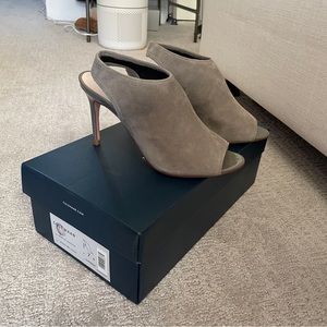 Cole Hahn Ironstone Vegan Suede stiletto ankle sling back.